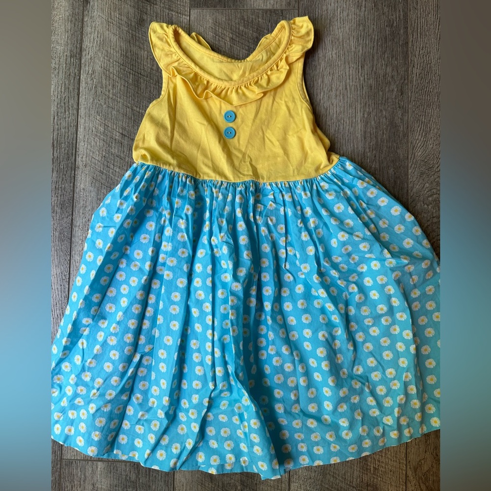 Eleanor Rose Yellow & Blue Daisy Dress